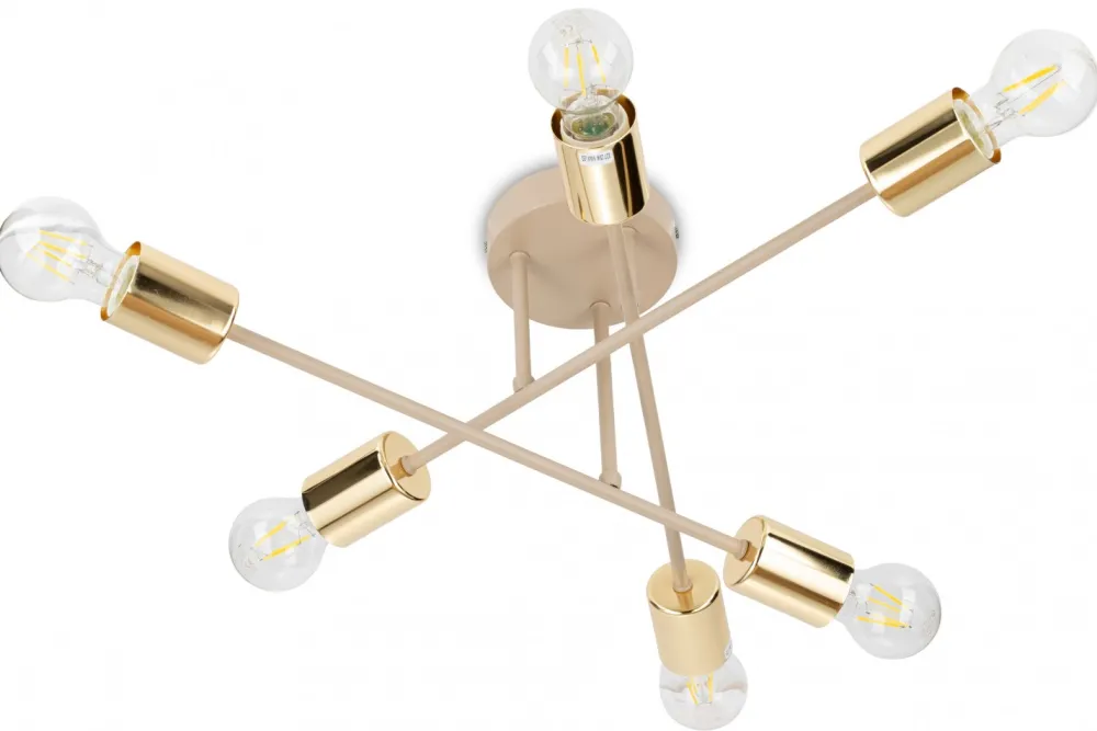 Lampa Sufitowa Robi Beżowa 6xE27 50 cm * HowHomely Discount