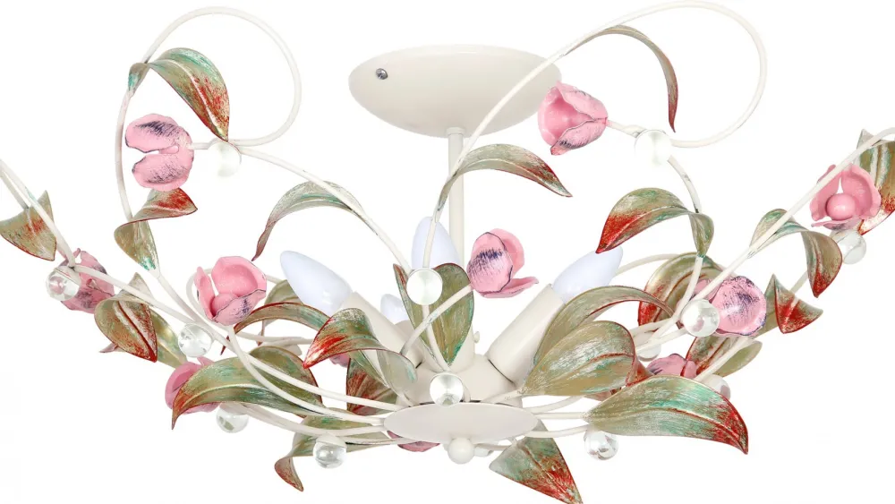 Lampa Sufitowa ROSE Biały Kremowy 5xE14 * Luminex