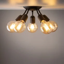 Lampa Sufitowa RUBIO Czarny Loft 5xE27 * TK Lighting Hot