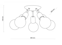 Lampa Sufitowa RUBIO Czarny Loft 5xE27 * TK Lighting Hot