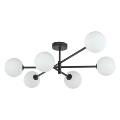 Lampa Sufitowa SARIUS Czarny Szklane Klosze 6xG9