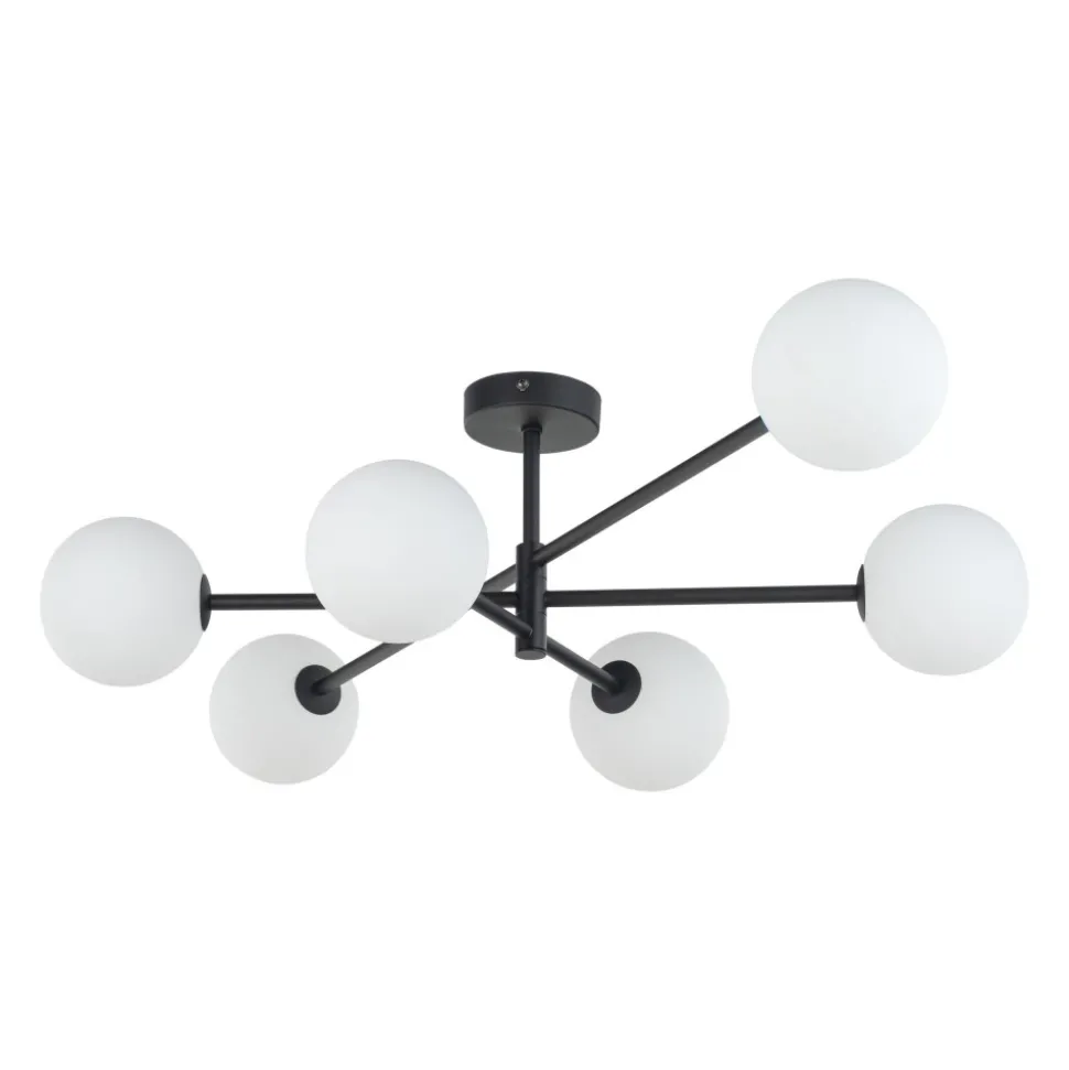 Lampa Sufitowa SARIUS Czarny Szklane Klosze 6xG9