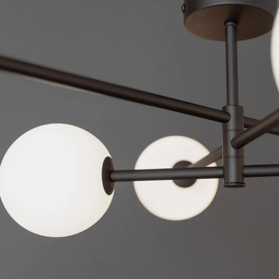 Lampa Sufitowa SARIUS Czarny Szklane Klosze 6xG9