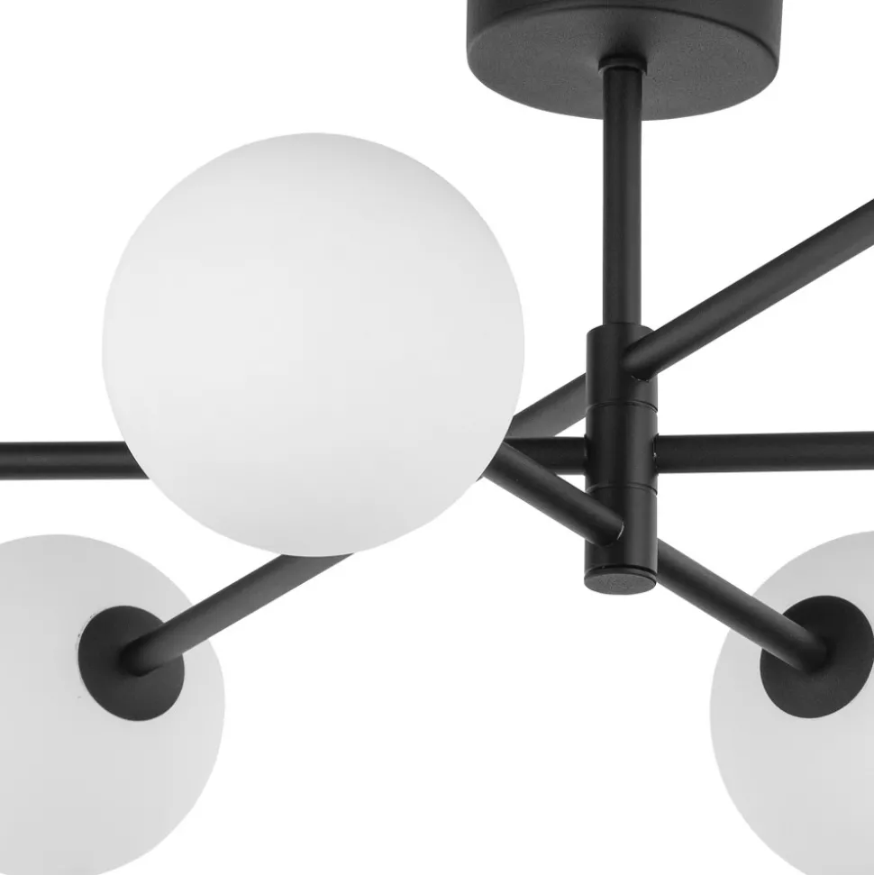 Lampa Sufitowa SARIUS Czarny Szklane Klosze 6xG9