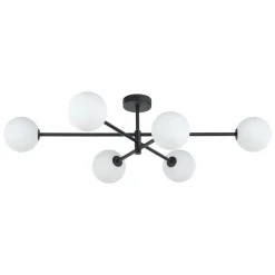 Lampa Sufitowa SARIUS Czarny Szklane Klosze 6xG9