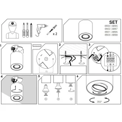Lampa Sufitowa SET Biały 1xGU10 * Nowodvorski Hot