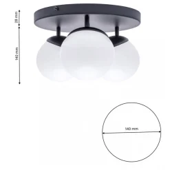 Lampa sufitowa SFERA BLACK 3xE14 * Eko-light Discount