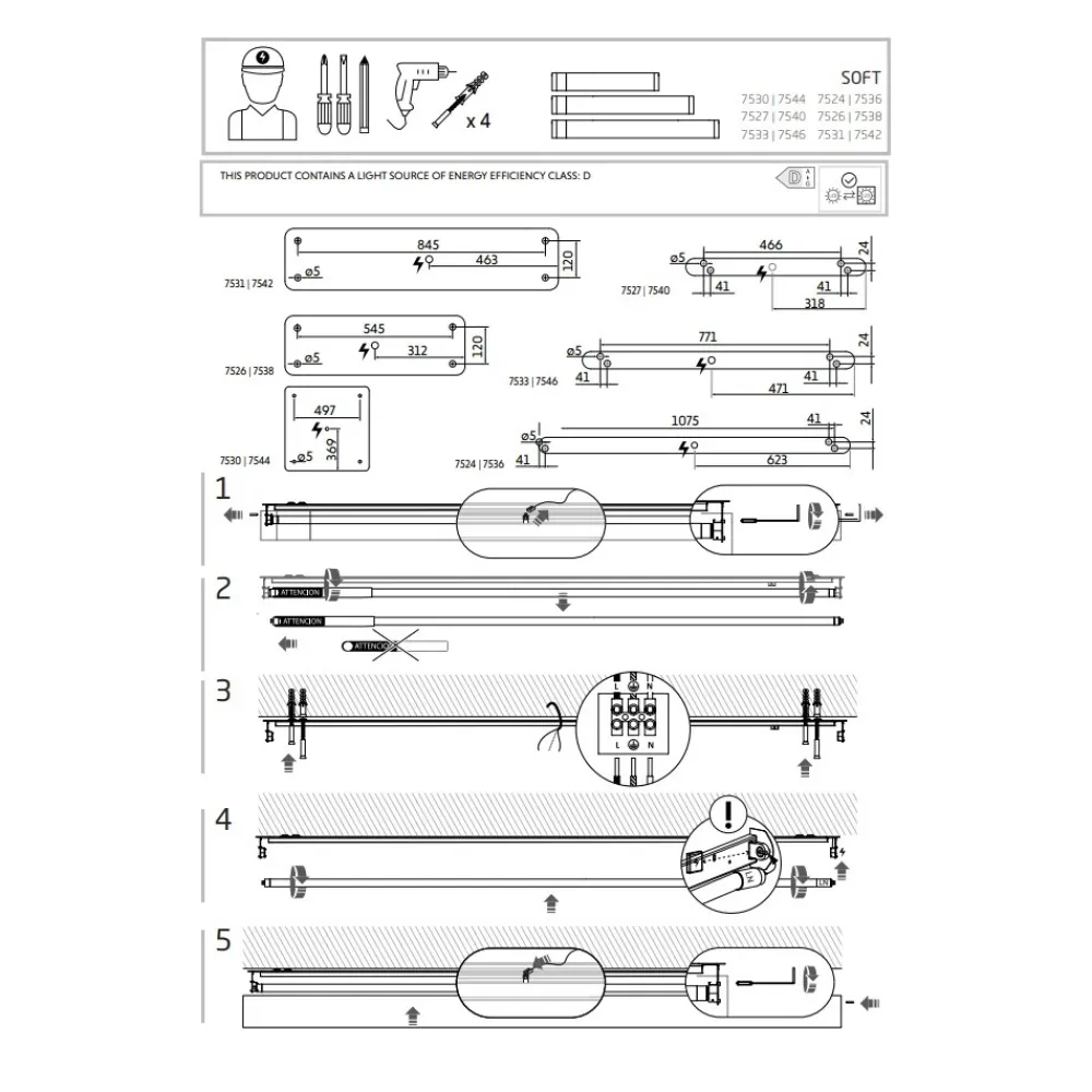 Lampa Sufitowa SOFT Biały 1xT8 22W LED 3000K 125cm * Nowodvorski Online