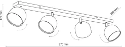 Lampa Sufitowa Spot ALTEA Czarny 4xGU10 AR111 * TK Lighting Best