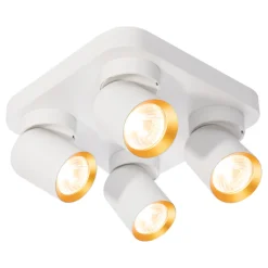 Lampa Sufitowa Spot ANDY Biały Złoty 4xGU10 22cm * Eko-light Online