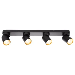 Lampa Sufitowa Spot ANDY Czarny Złoty 4xGU10 60cm * Eko-light