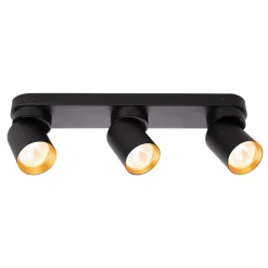 Lampa Sufitowa Spot ANDY Czarny Złoty 3xGU10 39cm * Eko-light Hot