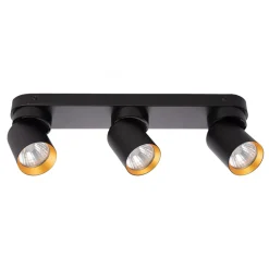 Lampa Sufitowa Spot ANDY Czarny Złoty 3xGU10 39cm * Eko-light Hot
