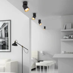 Lampa Sufitowa Spot ANDY Czarny Złoty 1xGU10 * Eko-light
