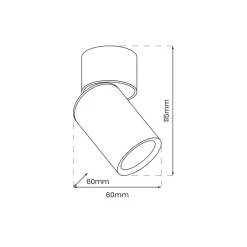 Lampa Sufitowa Spot ANDY Czarny Złoty 1xGU10 * Eko-light