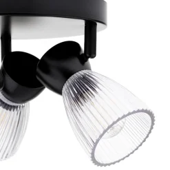 Lampa Sufitowa Spot BEST Czarny Szklane Klosze Koło 3xE14 * Eko-light Discount