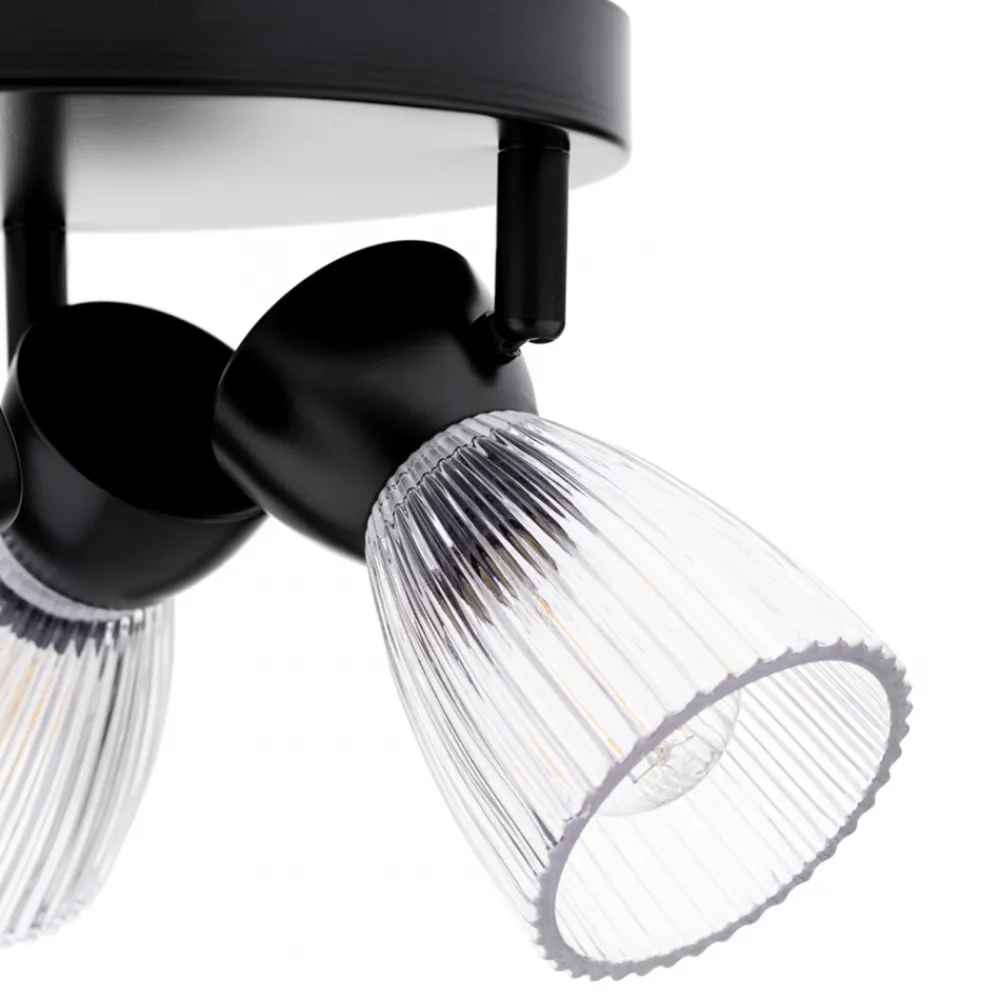 Lampa Sufitowa Spot BEST Czarny Szklane Klosze Koło 3xE14 * Eko-light Discount