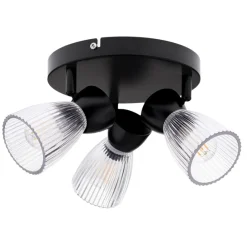 Lampa Sufitowa Spot BEST Czarny Szklane Klosze Koło 3xE14 * Eko-light Discount