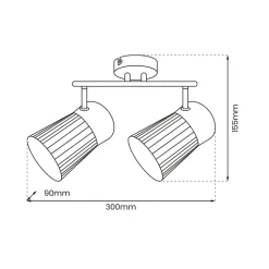 Lampa Sufitowa Spot BEST Czarny Szklane Klosze 2xE14 * Eko-light Outlet