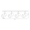 Lampa Sufitowa Spot CINO Czarny Srebrny 4xGU10 * Eko-light New