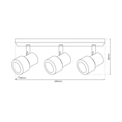 Lampa Sufitowa Spot CINO Czarny Srebrny 3xGU10 * Eko-light Clearance