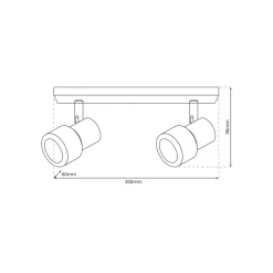 Lampa Sufitowa Spot CINO Czarny Srebrny 2xGU10 * Eko-light Clearance