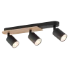 Lampa Sufitowa Spot COVER Czarny Brązowy Drewno 3xGU10 * TK Lighting Discount