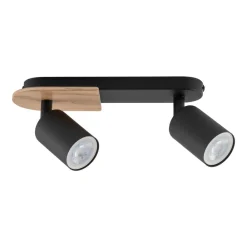 Lampa Sufitowa Spot COVER Czarny Brązowy Drewno 2xGU10 * TK Lighting Hot