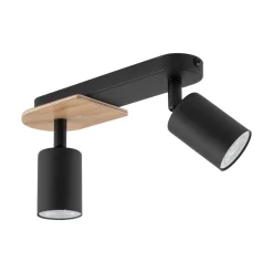 Lampa Sufitowa Spot COVER Czarny Brązowy Drewno 2xGU10 * TK Lighting Hot