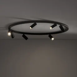 Lampa sufitowa Spot FOURTY ROUND czarna 7xGU10 * Nowodvorski Online