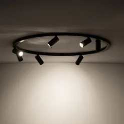 Lampa sufitowa Spot FOURTY ROUND czarna 7xGU10 * Nowodvorski Online
