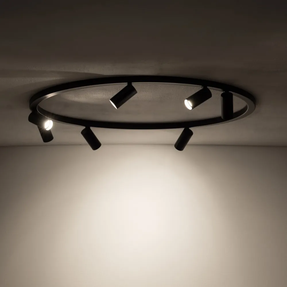 Lampa sufitowa Spot FOURTY ROUND czarna 7xGU10 * Nowodvorski Online