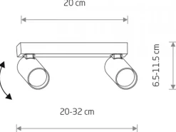 Lampa sufitowa Spot FOURTY szara 2xGU10 * Nowodvorski Discount