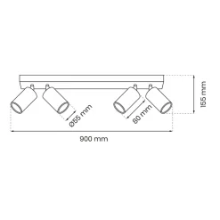 Lampa Sufitowa Spot HUDSON Biały 4xGU10 * Eko-light Clearance
