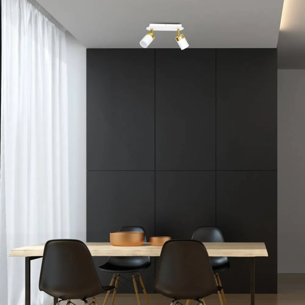 Lampa sufitowa Spot JOKER Biały Złoty 2xGU10 * Eko-light New
