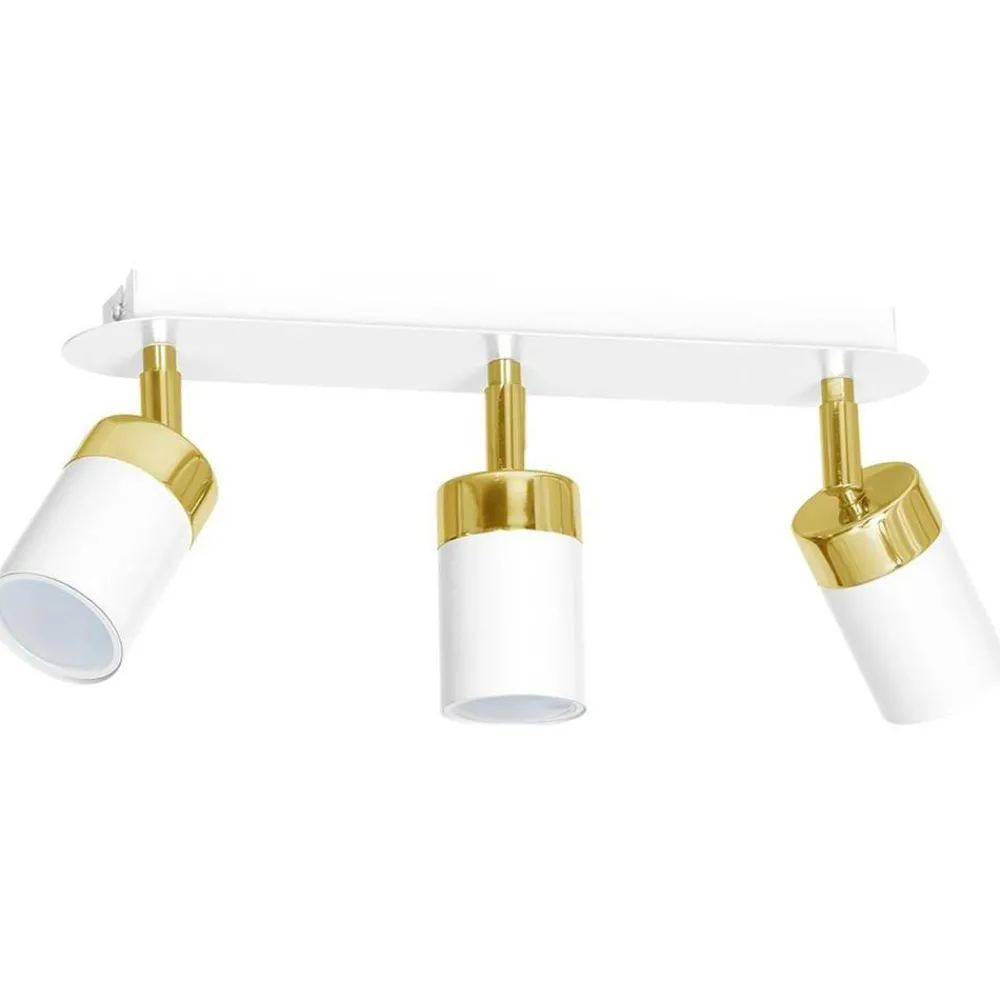 Lampa Sufitowa Spot JOKER Biały Złoty 3xGU10 * Eko-light