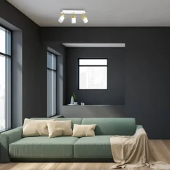 Lampa Sufitowa Spot JOKER Biały Złoty 3xGU10 * Eko-light