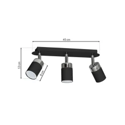 Lampa sufitowa Spot JOKER Czarny Srebrny 3xGU10 * Eko-light New