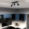 Lampa Sufitowa Spot JOKER Niebieski Złoty 3xGU10 * Eko-light