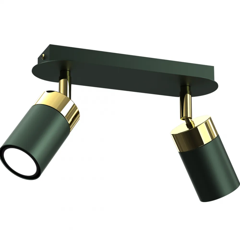 Lampa Sufitowa Spot JOKER Zielony Złoty 2xGU10 * Eko-light Best