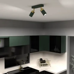 Lampa Sufitowa Spot JOKER Zielony Złoty 2xGU10 * Eko-light Best