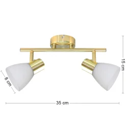 Lampa sufitowa Spot JOTA Złoty 2xE14 * Eko-light Hot