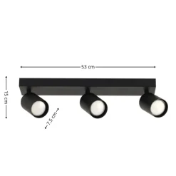 Lampa sufitowa Spot LARA czarna 3xGU10 * TK Lighting Sale