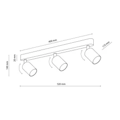 Lampa sufitowa Spot LIVIA szara 3xGU10 * TK Lighting Discount