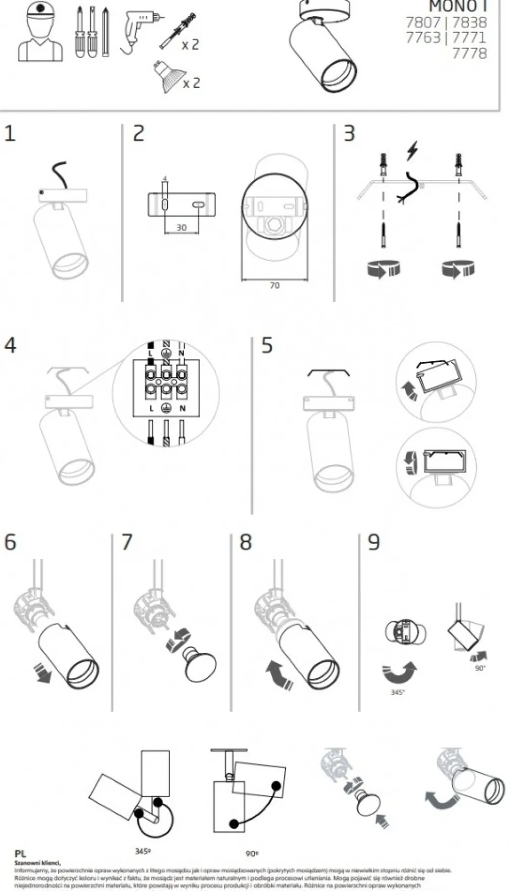 Lampa Sufitowa SPOT MONO Biały 1xGU10 * Nowodvorski Clearance
