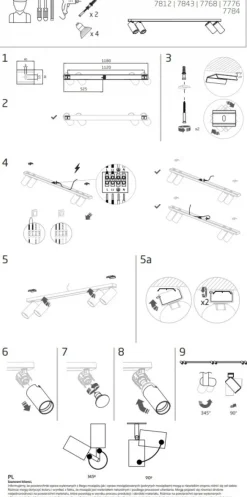 Lampa Sufitowa SPOT MONO Czarny Złoty 4xGU10 * Nowodvorski Online