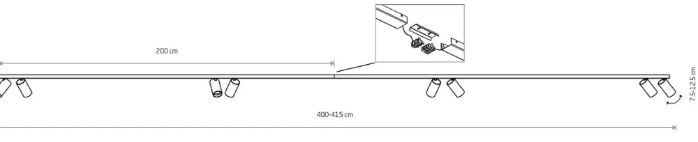 Lampa Sufitowa SPOT MONO Czarny Złoty 8xGU10 2x2m * Nowodvorski Online
