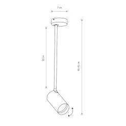 Lampa Sufitowa SPOT MONO LONG M Czarny Złoty 1xGU10 * Nowodvorski