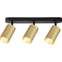 Lampa Sufitowa Spot Pipe Spot Czarny Złoty 3xGU10 * Eko-light