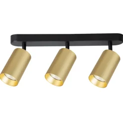 Lampa Sufitowa Spot Pipe Spot Czarny Złoty 3xGU10 * Eko-light